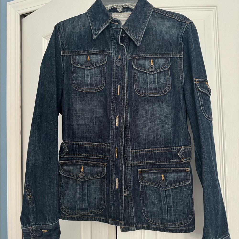 Y2K Vintage Dark Denim Jacket with Pockets - Jones New York